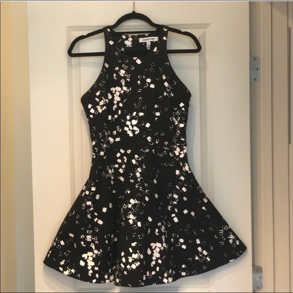 Elizabeth and James Black and White flare dress